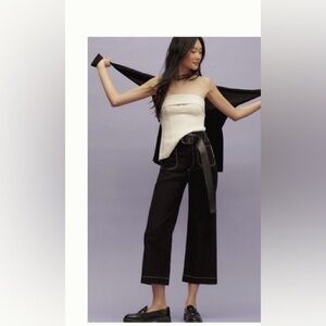 Colette Crop Wide-Leg Pants by Mauve Black contrast stich edition size 26